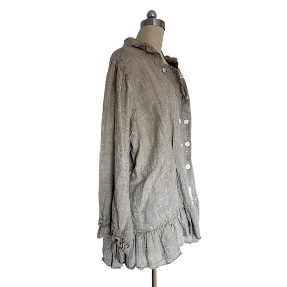 Magnolia Pearl Linen Love Jacket Cardigan Lagenlook Boho Cottagecore Made in USA - Picture 4 of 16